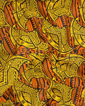 Polynesian fabric ITOITO Orange - Tissushop